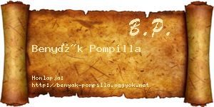 Benyák Pompilla névjegykártya